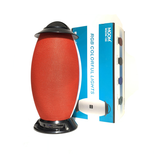 Колонка bt speaker mgom-100 led bluetooth/micro sd/jack 3.5/fm красная