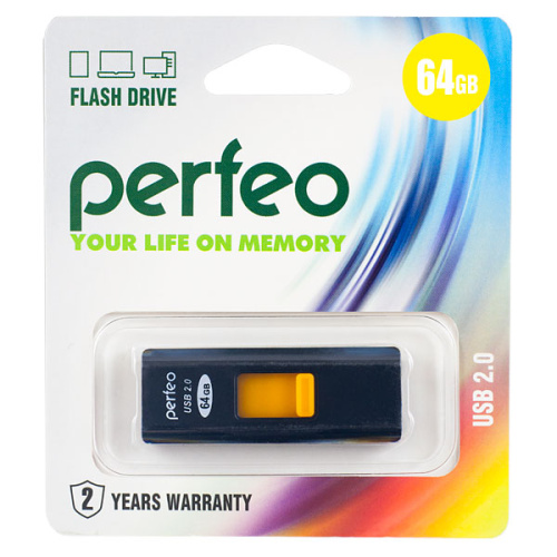 64gb usb perfeo s02 черная