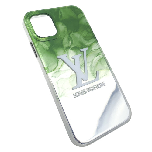 Чехол-крышка print hard pattern для iphone 14 бело-зеленый