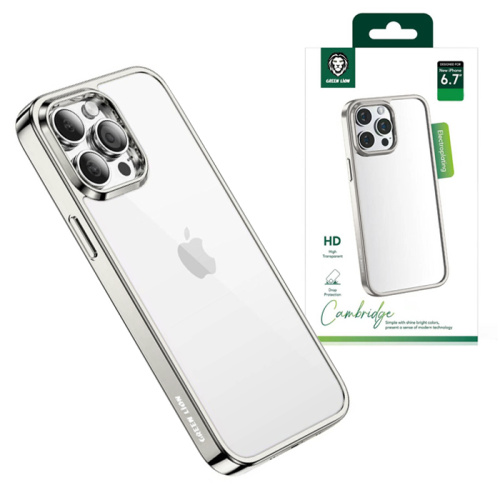 Чехол-крышка green lion cambridge case для iphone 14 pro max серебристый
