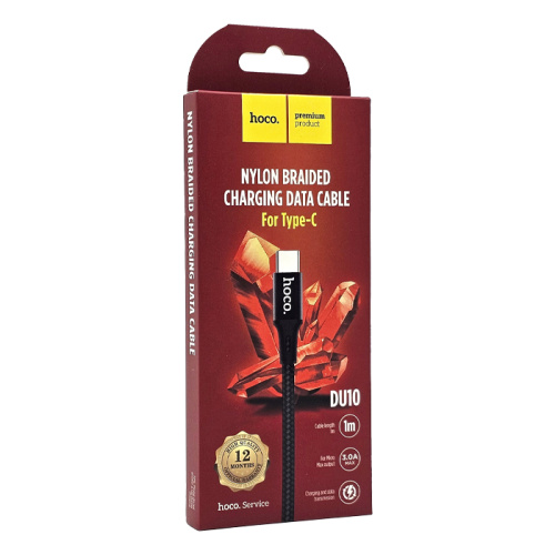 Кабель usb hoco du10 type-c (3a) черный