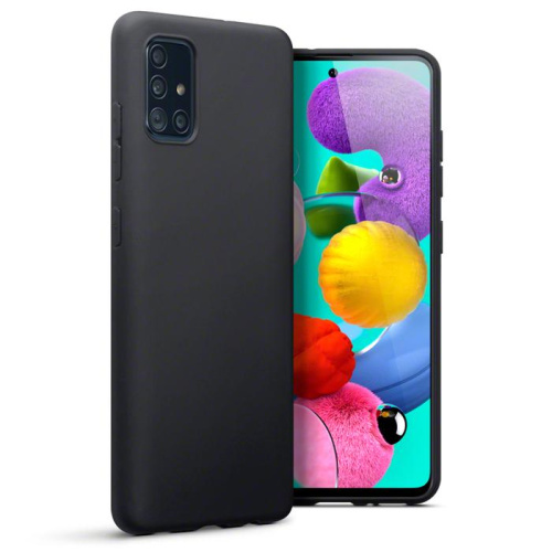 Чехол-силикон tpu матовый Samsung a51 (2020) черный