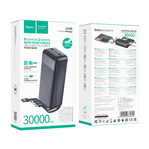 Пзу hoco j163b 30000mah (2a) черный