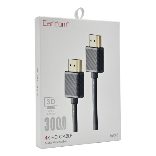 Кабель hdmi earldom et-w22 4k/30hz 3м черный
