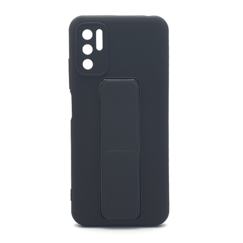 Чехол-силикон матовый с подставкой xiaomi redmi poco m3/m3 pro черный