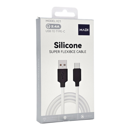 Кабель usb madi x21 type-c белый 