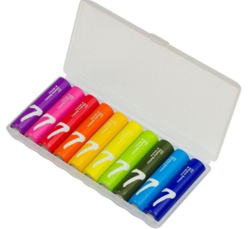 Батарейки xiaomi zi5-aa rainbow colors (10 шт) mix (0281)