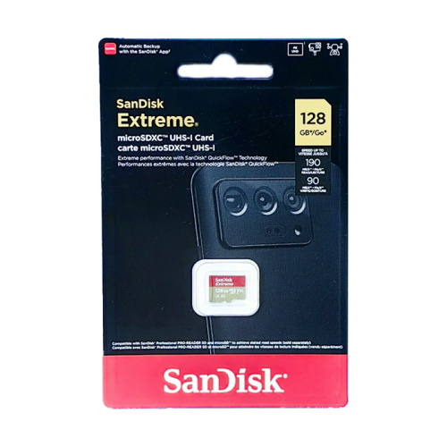 Microsd 128gb sandisk extreme (190mb/s) без адаптера