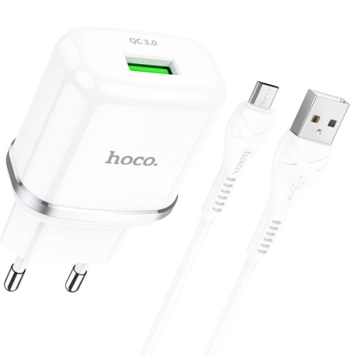 Сзу hoco n3 micro (usb/qc3.0/18w) белое
