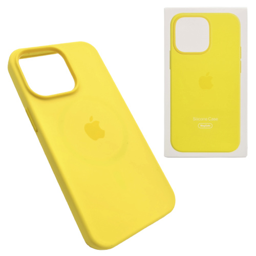 Чехол-крышка silicone case magsafe для iphone 13pro желтый