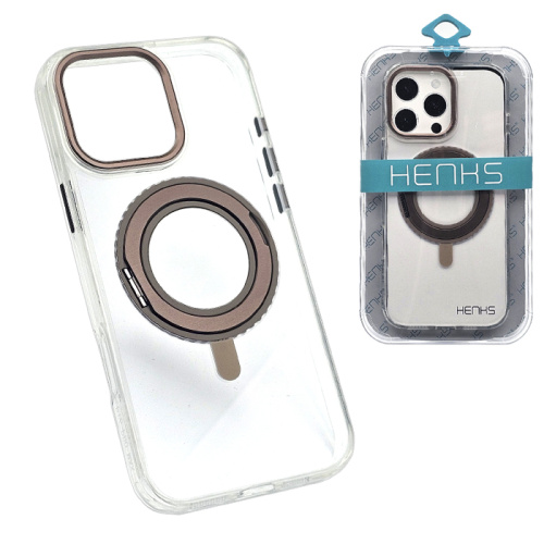 Чехол-крышка henks #56 play magsafe для iphone 16 pro clear gold