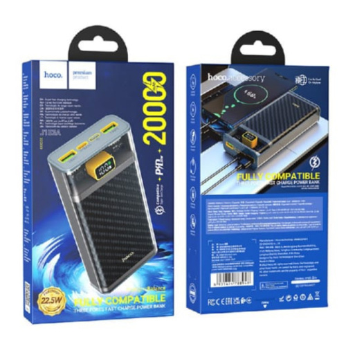 Пзу hoco j103a 20000mah (pd20w/qc3.0/22.5w) серый