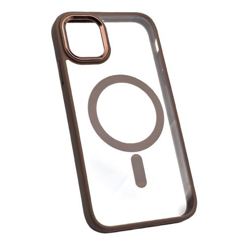 Чехол-силикон #014 clear case magsafe для iphone 13 pro max в пакетике золотой