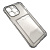 Чехол-силикон card holder iphone 13 pro (6.1) темно-прозрачный
