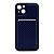 Чехол-крышка casetify карбон с закрытой камерой с визитницей для iphone 13 (6.1) синий