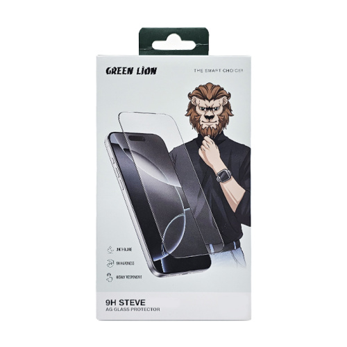 Стекло green lion 9h steve iphone 17 pro прозрачный