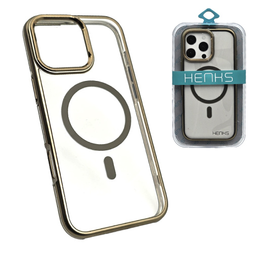 Чехол-крышка henks #56 crystal shield magsafe для iphone 16 pro титан серый