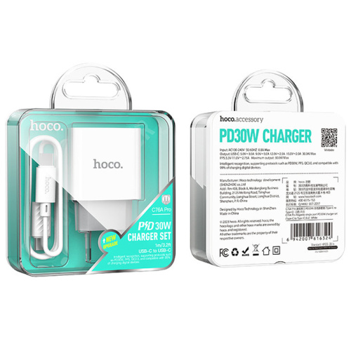 Сзу hoco c76a pro type-c/type-c белое