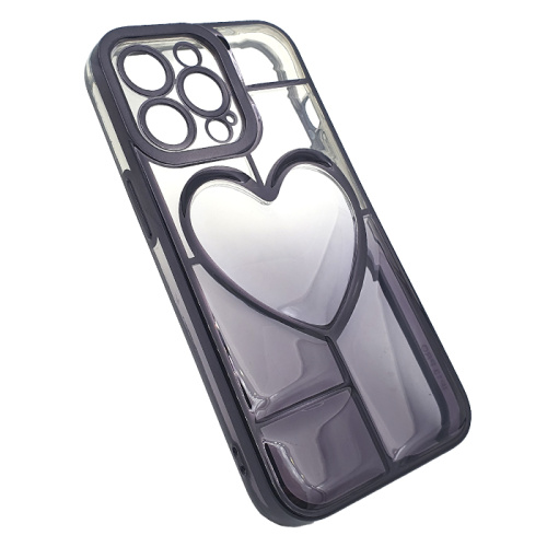 Чехол-силикон gradient heart с закрытой камерой для iphone 14 pro max черный