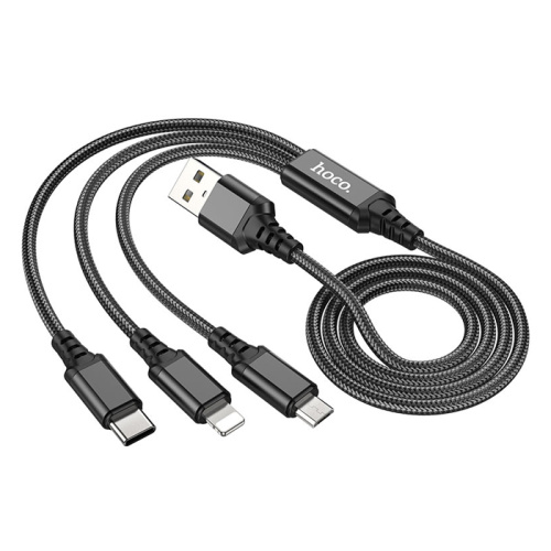 Кабель usb hoco x76 3в1 чёрный