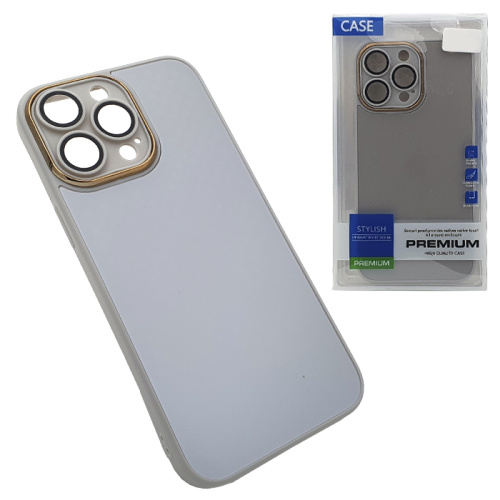 Чехол-крышка stylish glass case для iphone 14 pro max белый