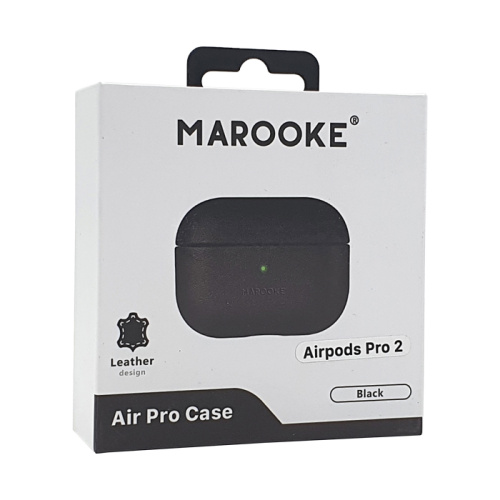 Чехол marooke силиконовый под кожу для airpods pro 2 черный