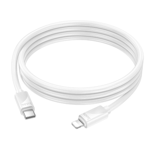 Кабель type-c hoco x114 lightning (3.0a) 1m белый