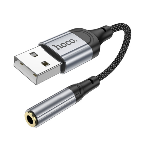 Переходник hoco ls36 usb/3.5mm серый 