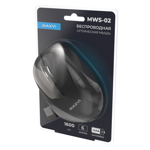 Беспроводная мышь maxvi mws-02 черный