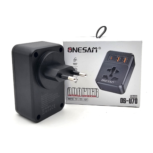 Переходник onesam eu os-u70 (2usb/type-c) 25w черный