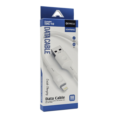 Кабель usb dc-10 lightning 1m (120w) белый