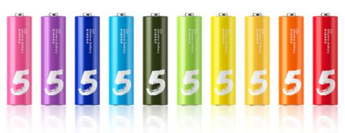 Батарейки xiaomi zi5-aa rainbow colors (10 шт) mix (0281)