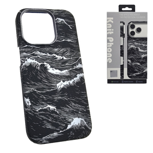 Чехол-крышка knit magsafe (box) для iphone 15 pro max ocean черный