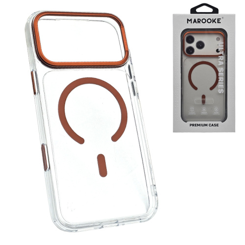 Чехол-крышка marooke m10 ultra series magsafe для iphone 17 pro max прозрачно-золотой