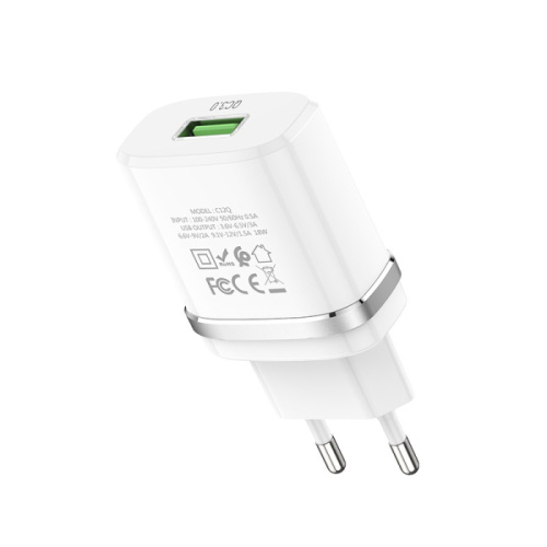 Сзу hoco c12q (usb/18w) белое
