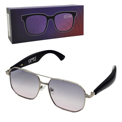 Очки smart glasses gy-300 (динамики) серебристо-розовые