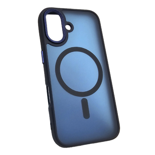 Чехол крышка magnetic collection mil-std для iphone 16 синий