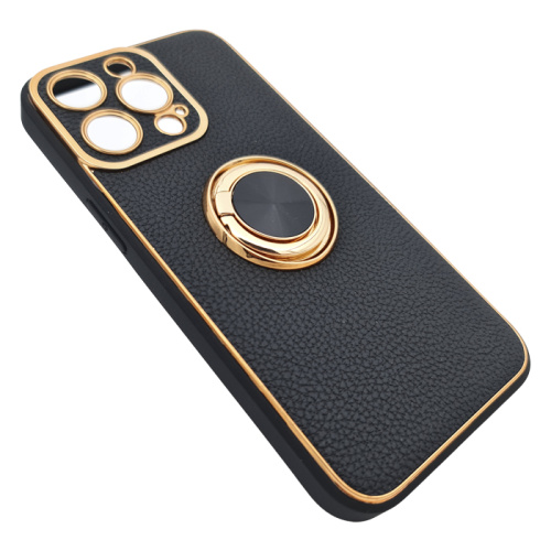 Чехол-силикон под кожу с кольцом для iphone 13 pro черный