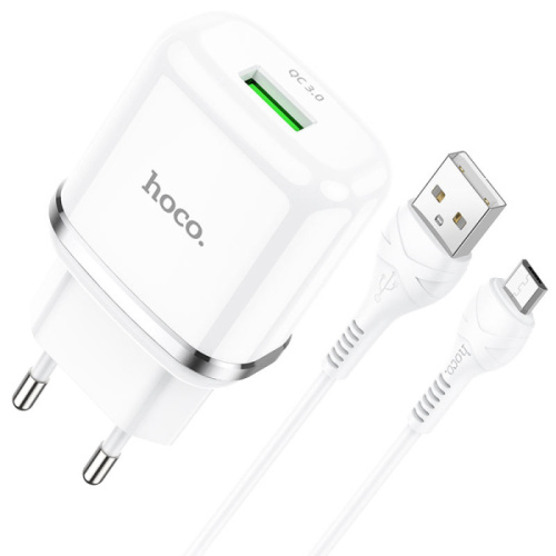 Сзу hoco n3 micro (usb/qc3.0/18w) белое