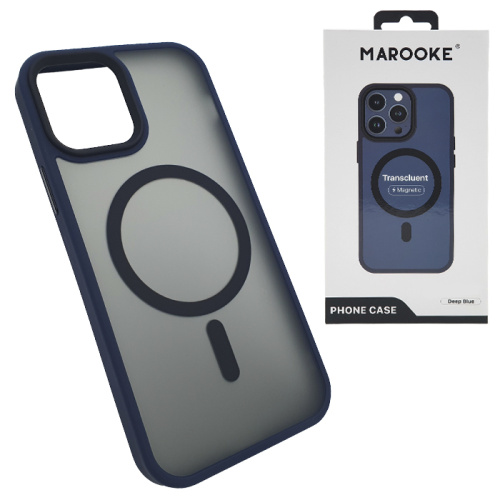 Чехол-крышка marooke transcluent magnetic для iphone 15 pro глубокий синий 