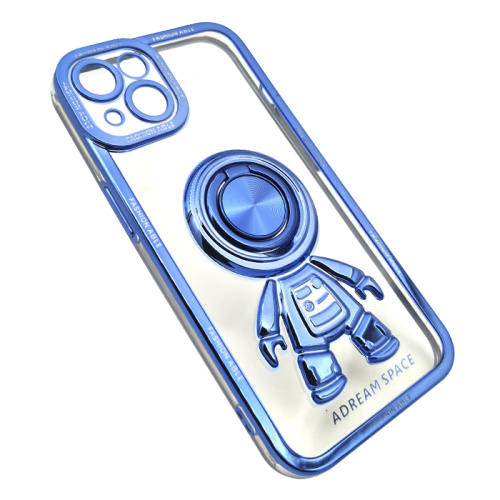 Чехол-силикон adream spaces с кольцом для iphone 13 голубой