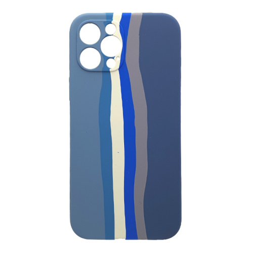 Чехол-силикон silicone case rainbow аналог для iphone 12 pro max (6.5) mix