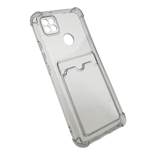 Чехол-силикон card holder xiaomi redmi 10a темно-прозрачный