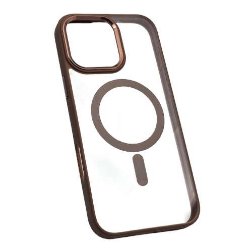 Чехол-силикон #014 clear case magsafe для iphone 16 pro max в пакетике золотой