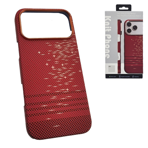 Чехол-крышка knit magsafe (box) для iphone 17 pro max starry sky бордовый