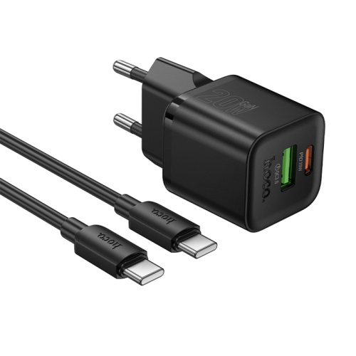 Сзу hoco n65 type-c to type-c (usb-c/usb-a/pd20w) черное 